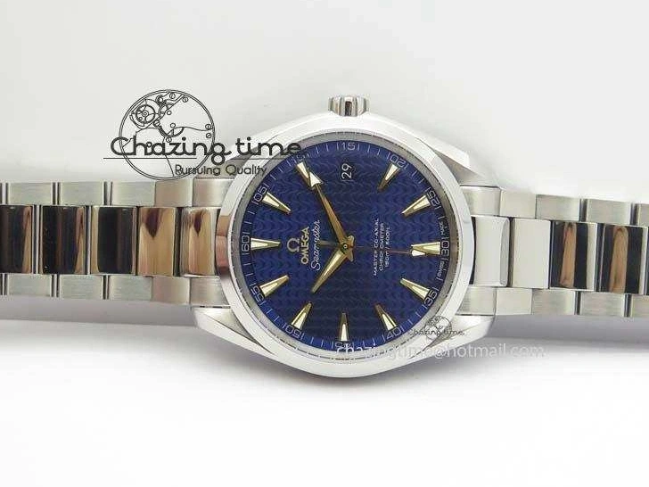 0505 Aqua Terra “James Bond” SS V6F 1:1 Best Edition Blue Textured Dial On SS Bracelet A GoodFit 8202